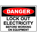 Danger lock out electricity safety sign