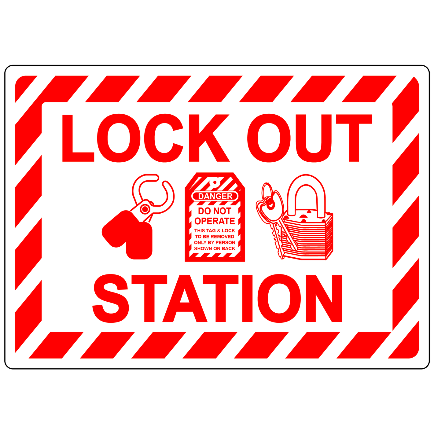 Lock Out Station safety sign for equipment compliance