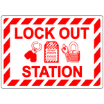 Lock Out Station safety sign for equipment compliance