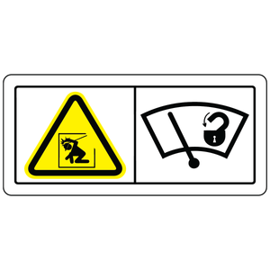 Lock windshield wipers polyester safety label with lock symbol