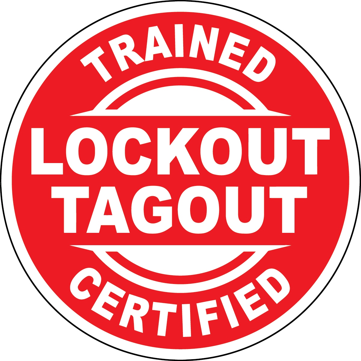 Lockout tagout certified vinyl hard hat safety sticker