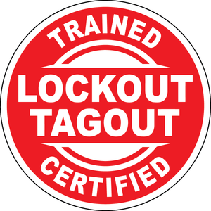 Lockout tagout certified vinyl hard hat safety sticker