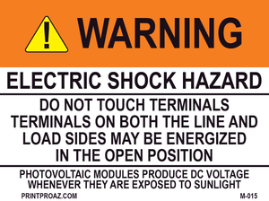 3X4 Aluminum Electric Shock Hazard M-015