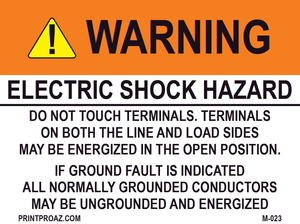 3X4 Aluminum Electric Shock Hazard M-023