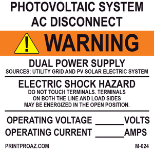 4X4 Aluminum Photovoltaic System AC Disconnect M-024