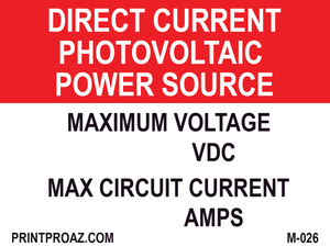 3X4 Aluminum Direct Current Photovoltaic Power Source M-026