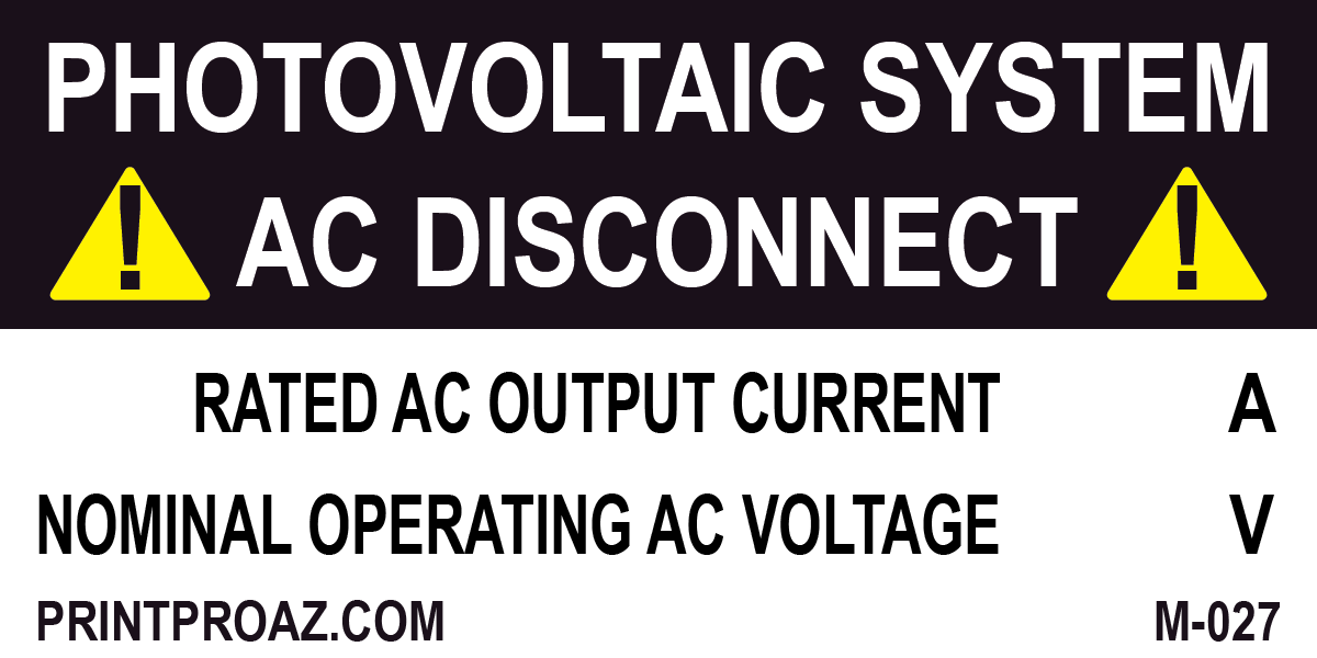 2X4 Aluminum Photovoltaic System AC Disconnect M-027