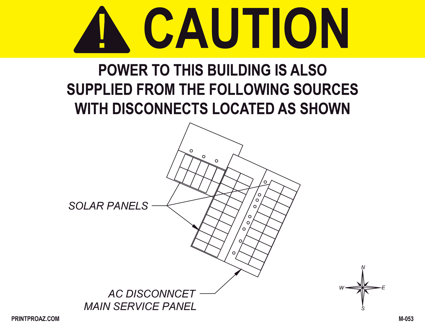 8.5X11 Aluminum Solar Custom Sign M-053