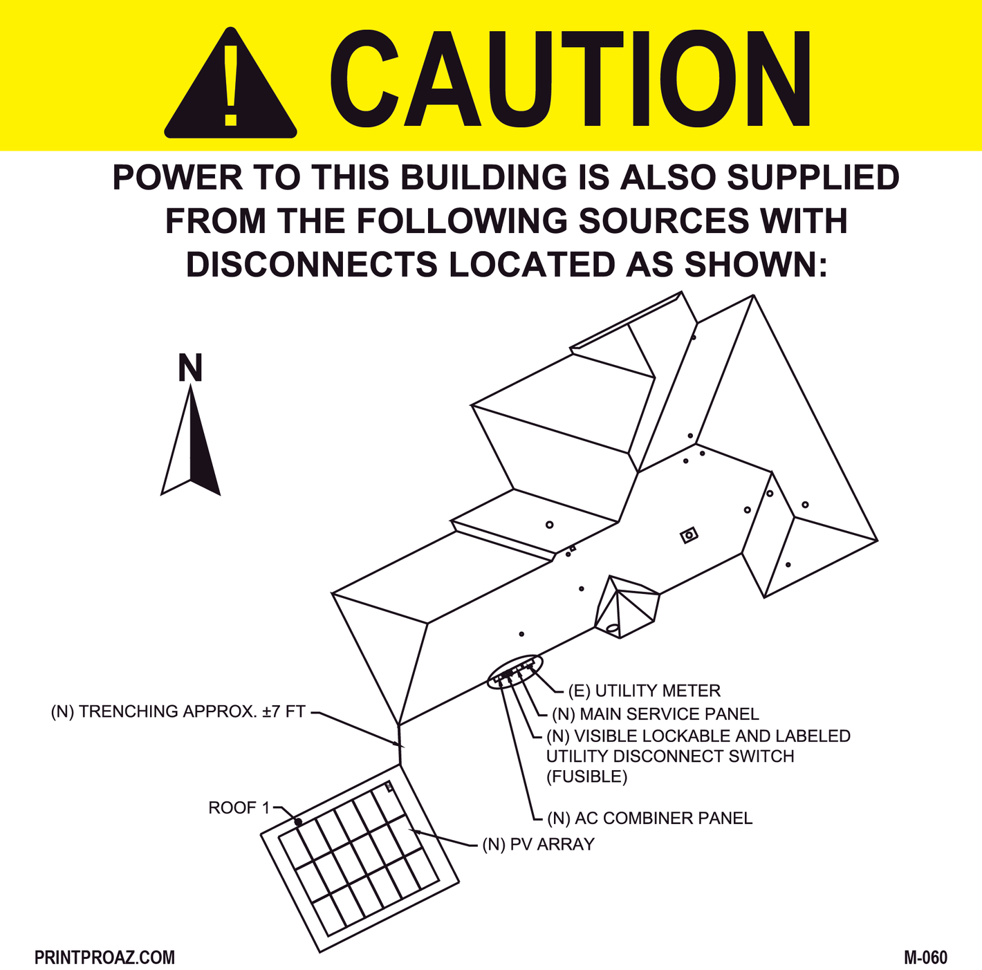 6.5X6.5 Aluminum Solar Custom Sign M-060