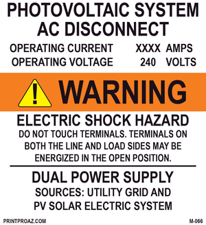 4.5X4 Aluminum Photovoltaic System AC Disconnect M-066