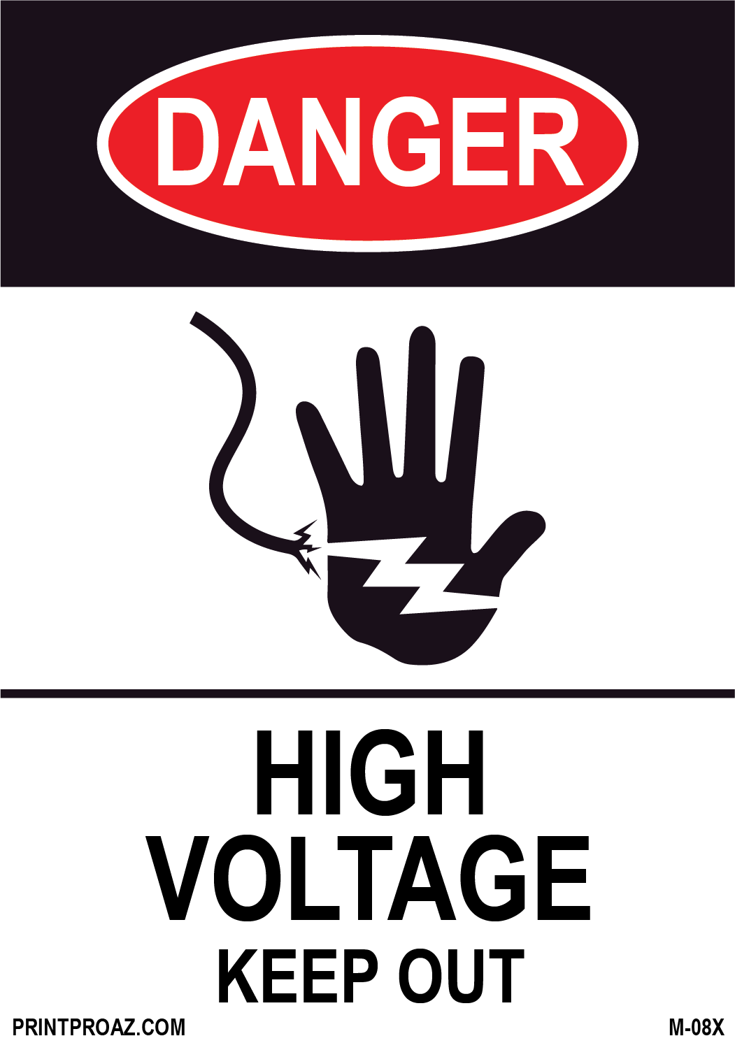 Aluminum Danger Electrical Sign Label M-081-086