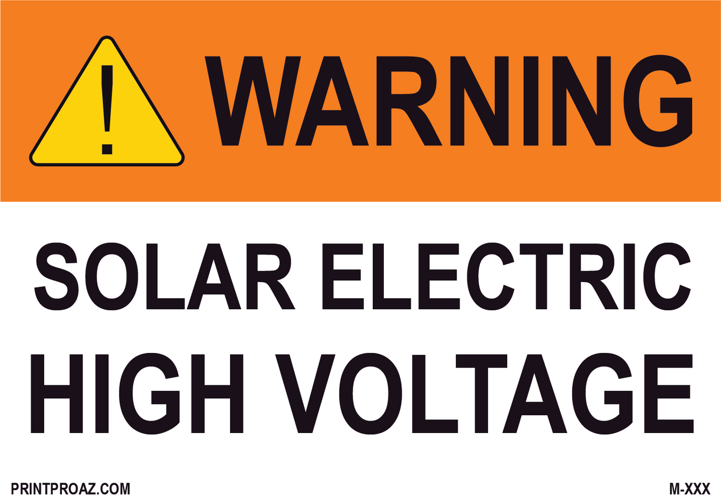 Aluminum Solar Warning Sign Label M-1173-1178