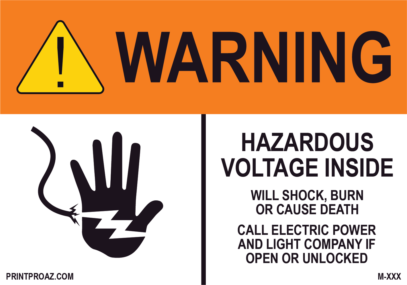 Aluminum Solar Warning Sign Label M-1239-1244