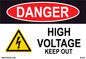 Aluminum Danger Electrical Sign Label M-123-128