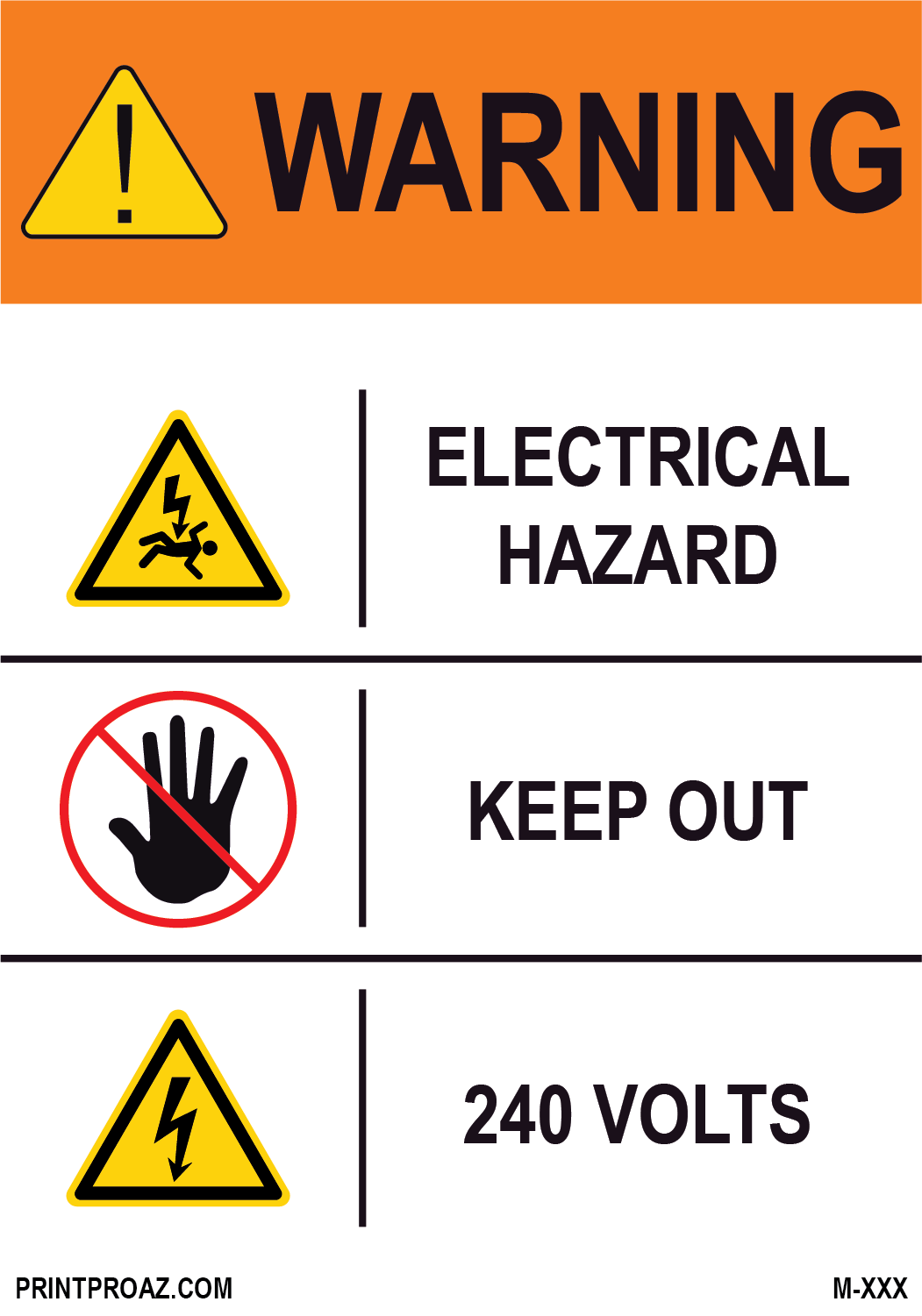 Aluminum Solar Warning Sign Label M-1317-1322