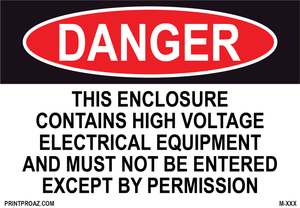 Aluminum Danger Electrical Sign Label M-129-134