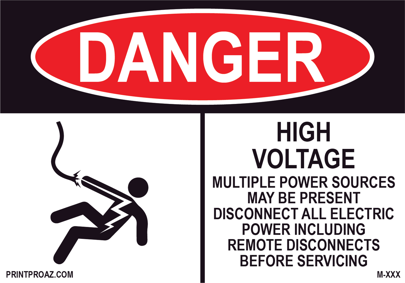 Aluminum Danger Electrical Sign Label M-159-164