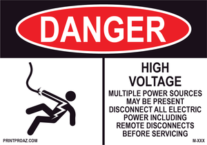 Aluminum Danger Electrical Sign Label M-159-164