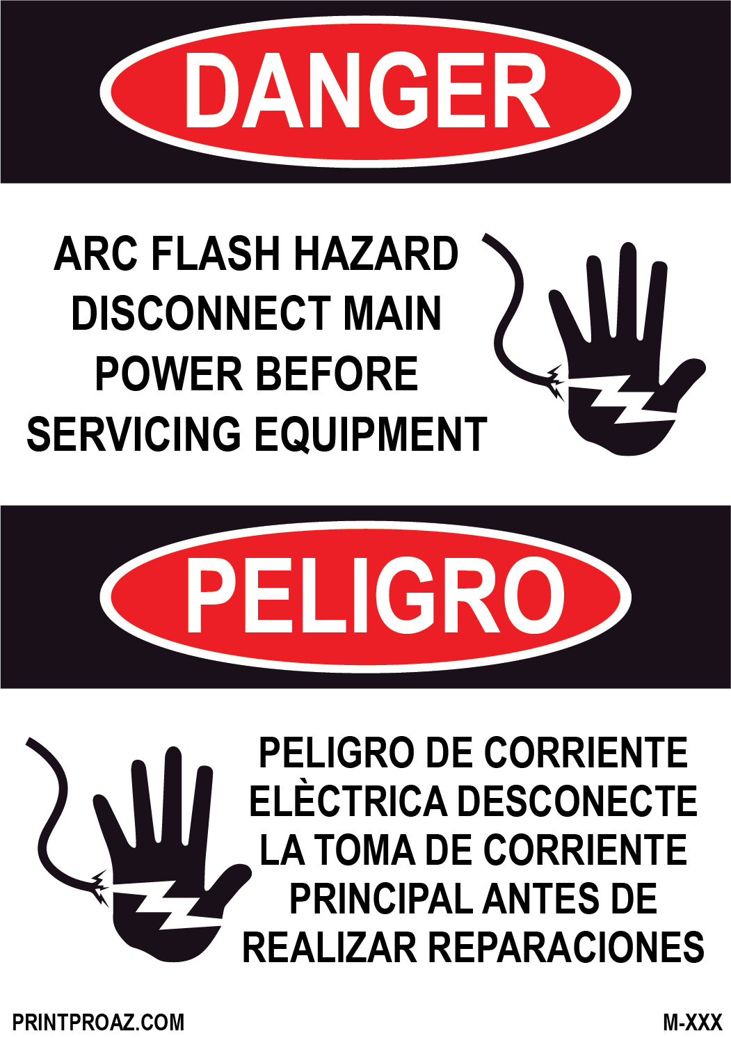 Aluminum Danger Electrical Sign Label M-171-176