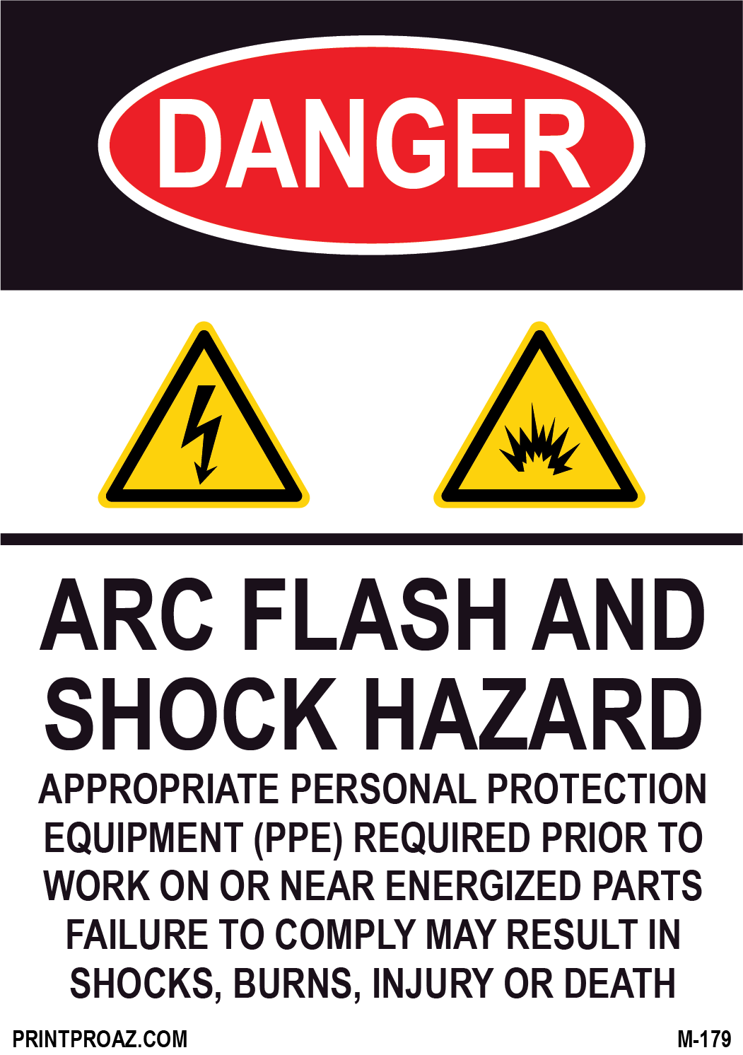 Aluminum Danger Electrical Sign Label M-177-182