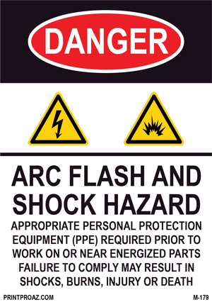 Aluminum Danger Electrical Sign Label M-177-182