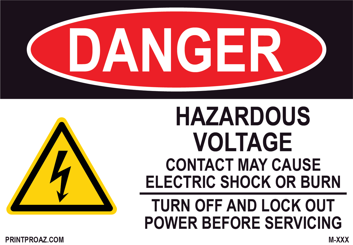 Aluminum Danger Electrical Sign Label M-195-200