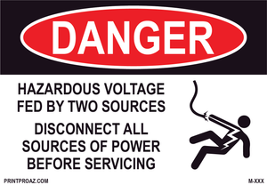 Aluminum Danger Electrical Sign Label M-201-206