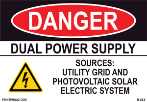 Aluminum Danger Electrical Sign Label M-213-218