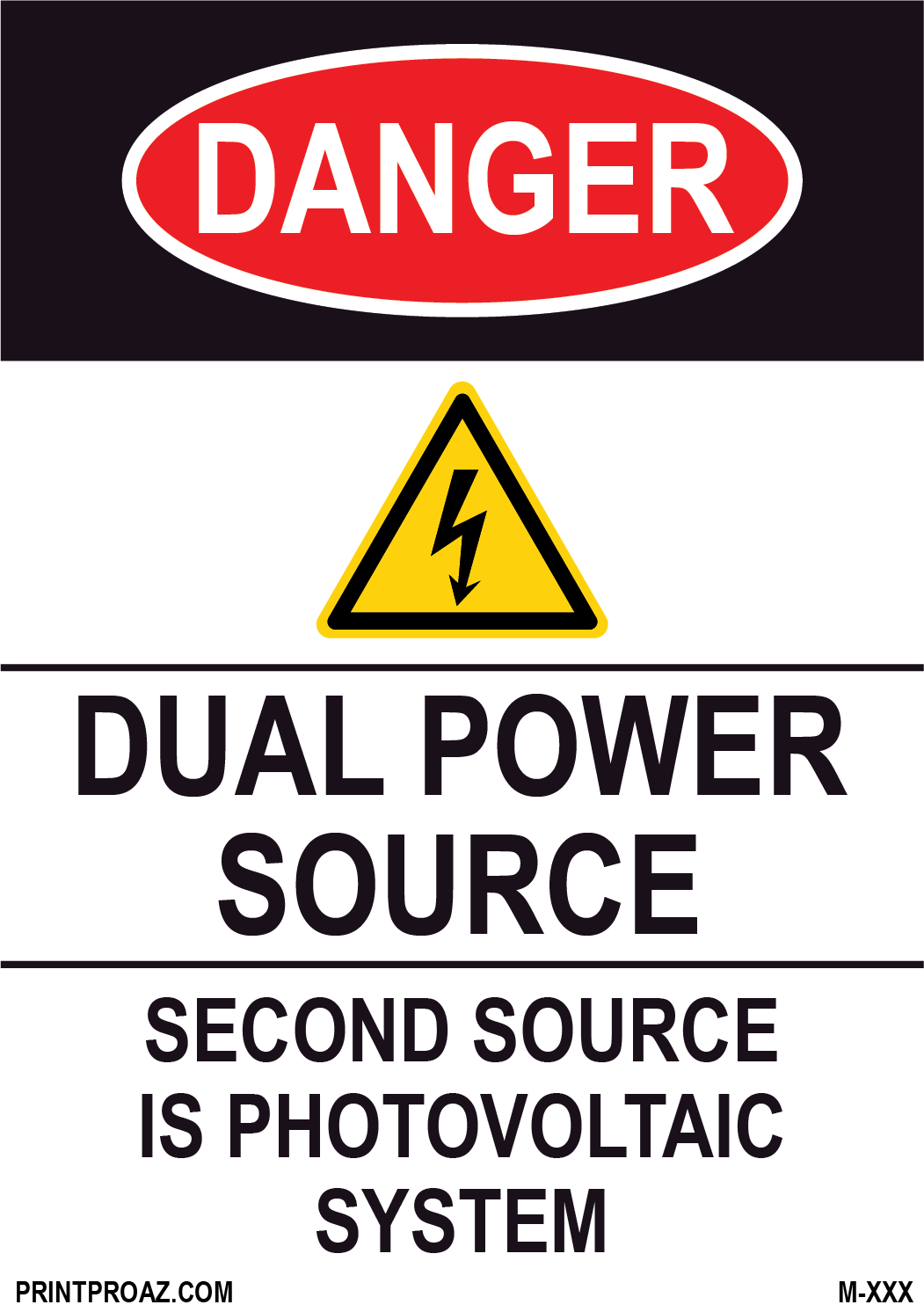 Aluminum Danger Electrical Sign Label M-225-230