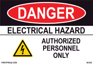 Aluminum Danger Electrical Sign Label M-255-260