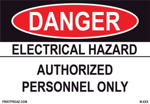 Aluminum Danger Electrical Sign Label M-267-272