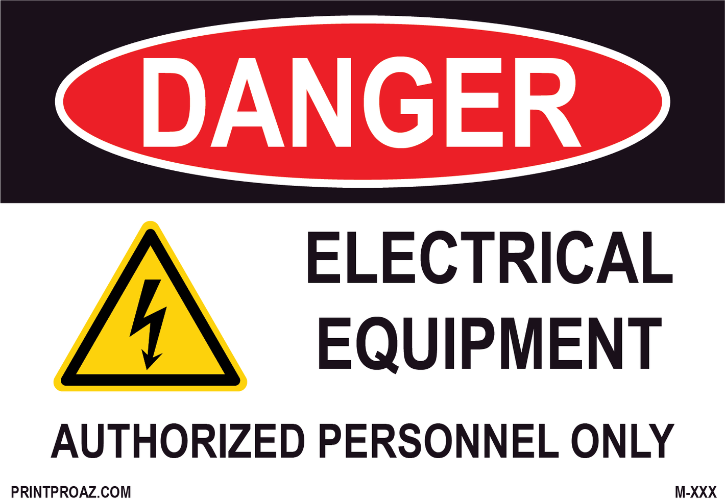 Aluminum Danger Electrical Sign Label M-309-314