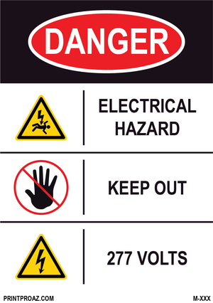 Aluminum Danger Electrical Sign Label M-327-332