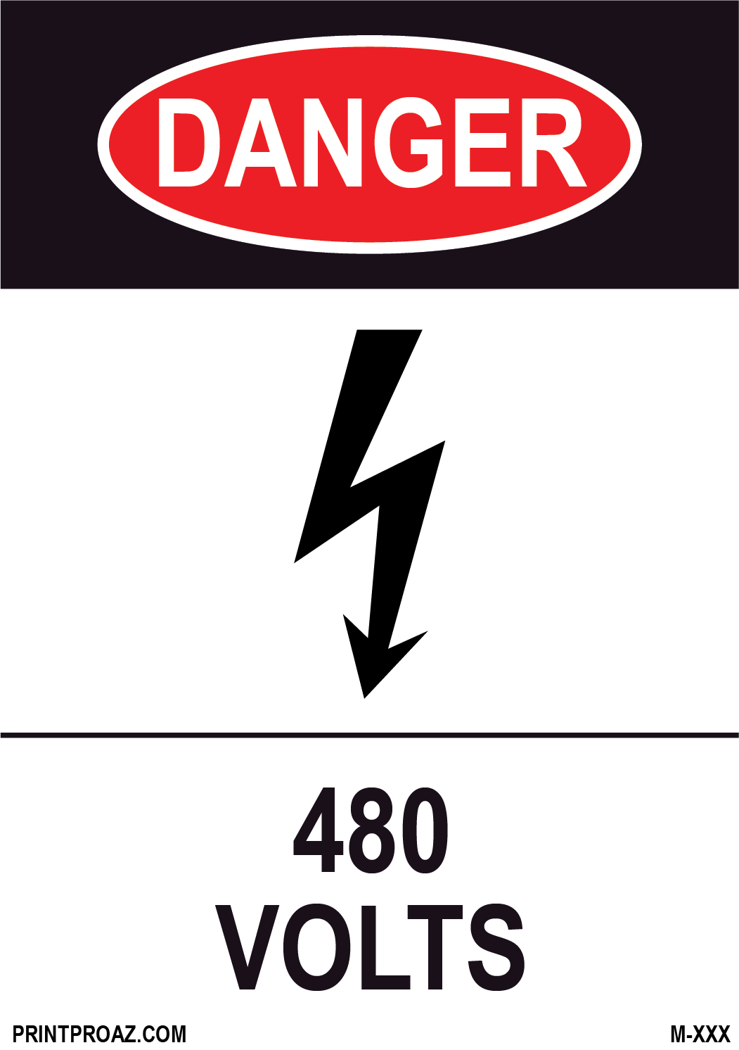 Aluminum Danger Electrical Sign Label M-369-374