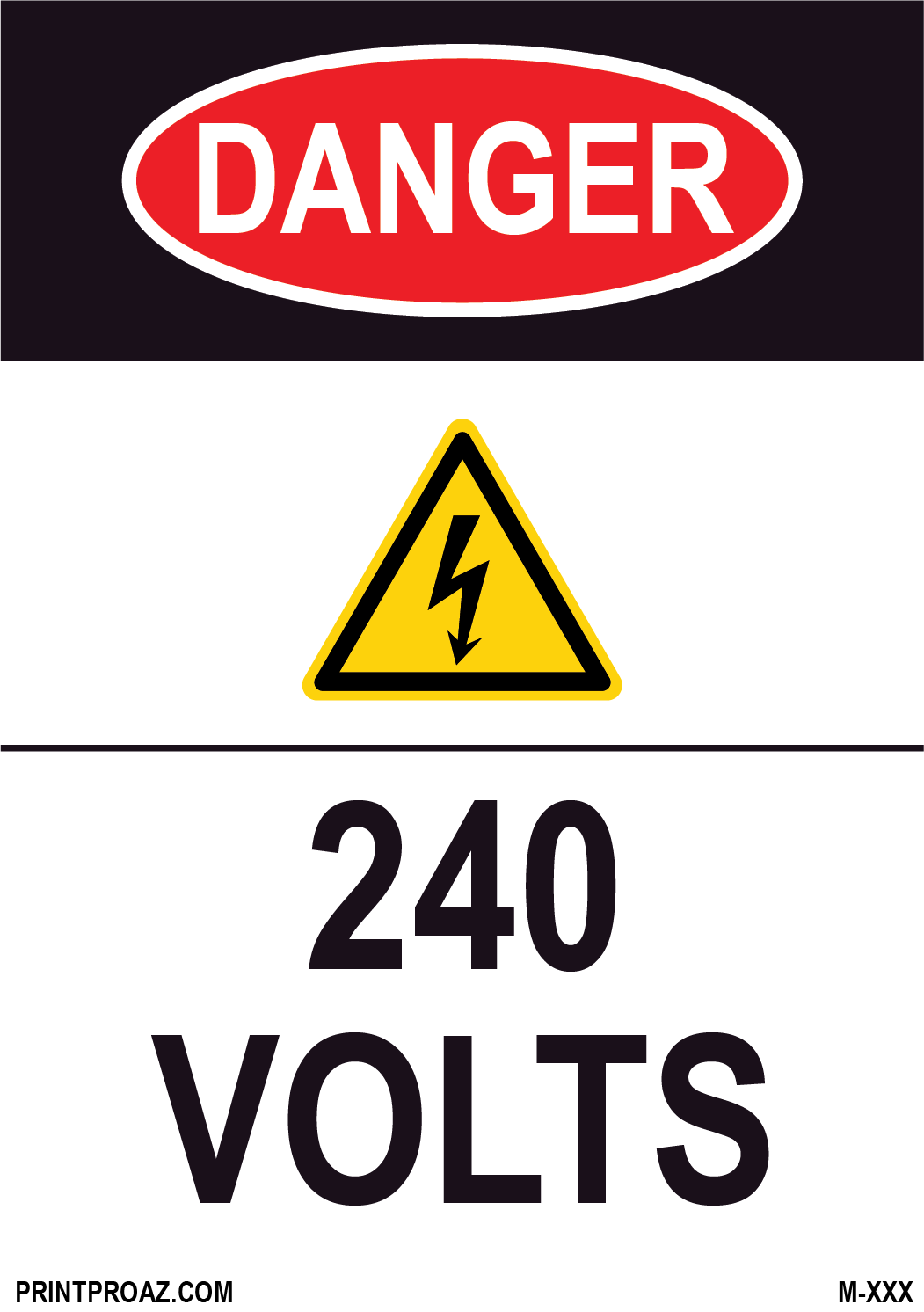 Aluminum Danger Electrical Sign Label M-381-386