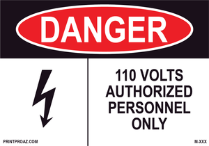 Aluminum Danger Electrical Sign Label M-399-404