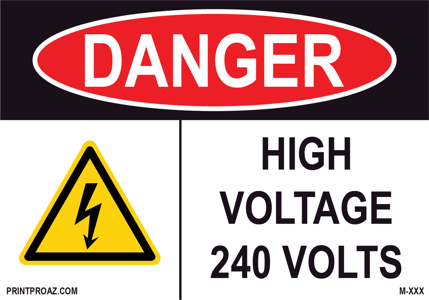 Aluminum Danger Electrical Sign Label M-447-452