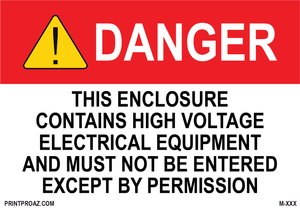 Aluminum Danger Electrical Sign Label M-519-524