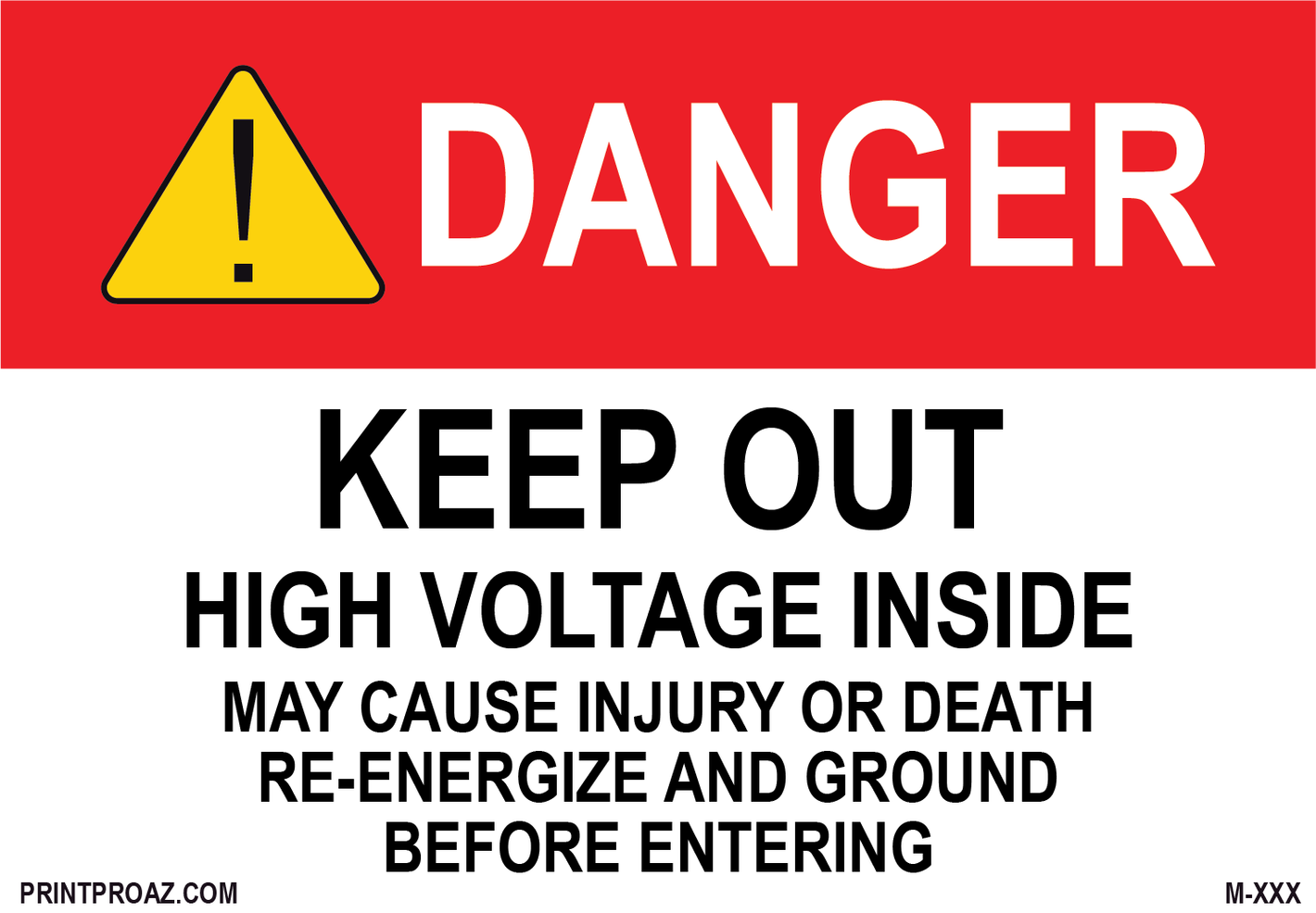 Aluminum Danger Electrical Sign Label M-525-530