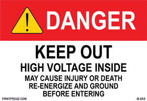 Aluminum Danger Electrical Sign Label M-525-530