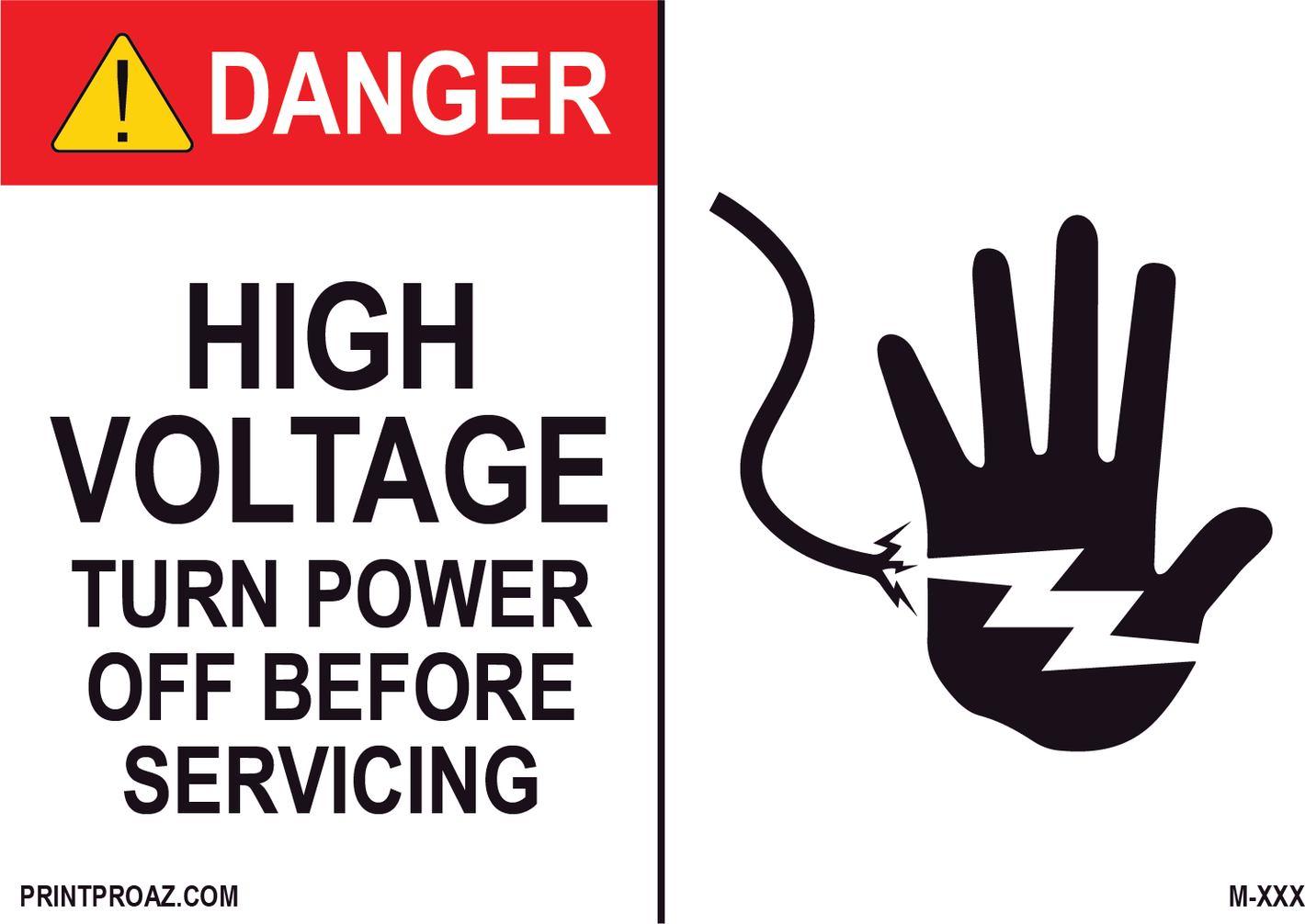 Aluminum Danger Electrical Sign Label M-537-542