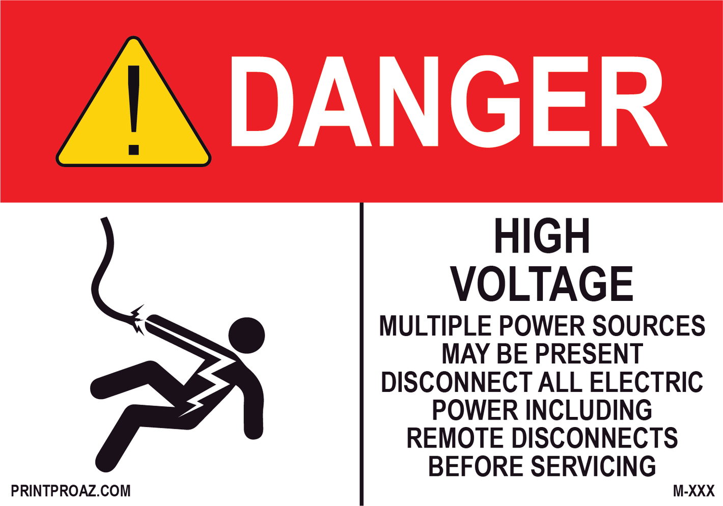 Aluminum Danger Electrical Sign Label M-555-560