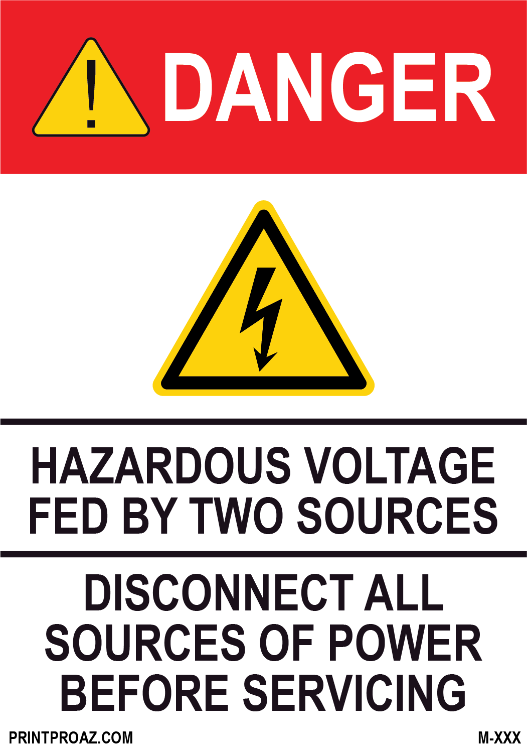 Aluminum Danger Electrical Sign Label M-579-584