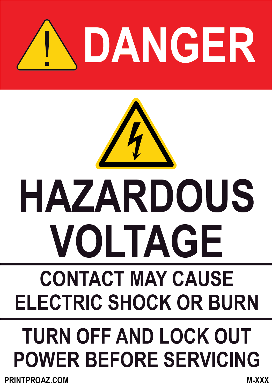 Aluminum Danger Electrical Sign Label M-585-590