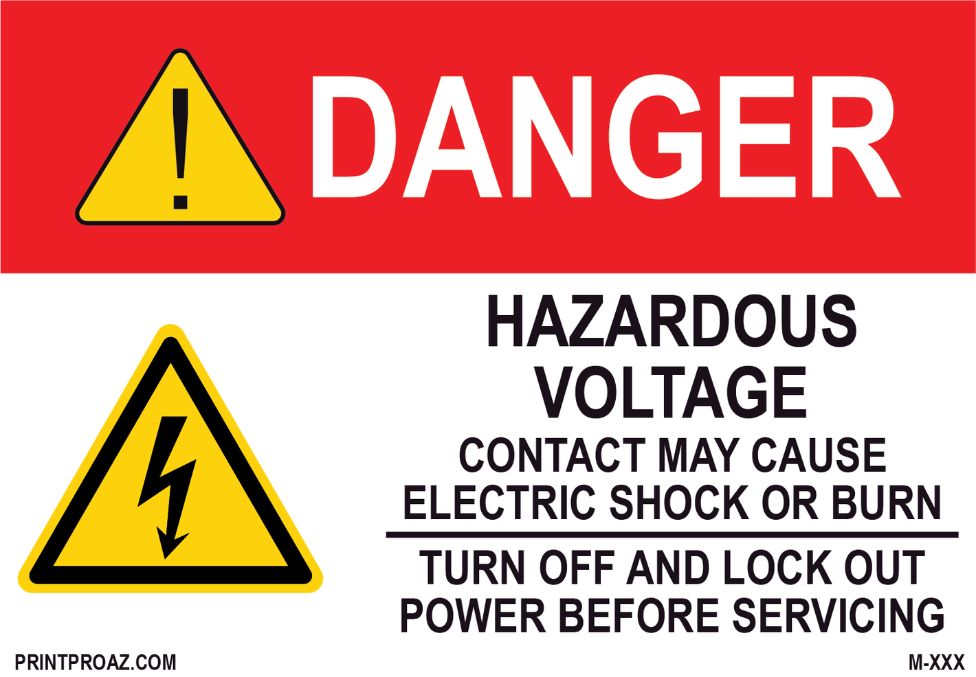 Aluminum Danger Electrical Sign Label M-591-596