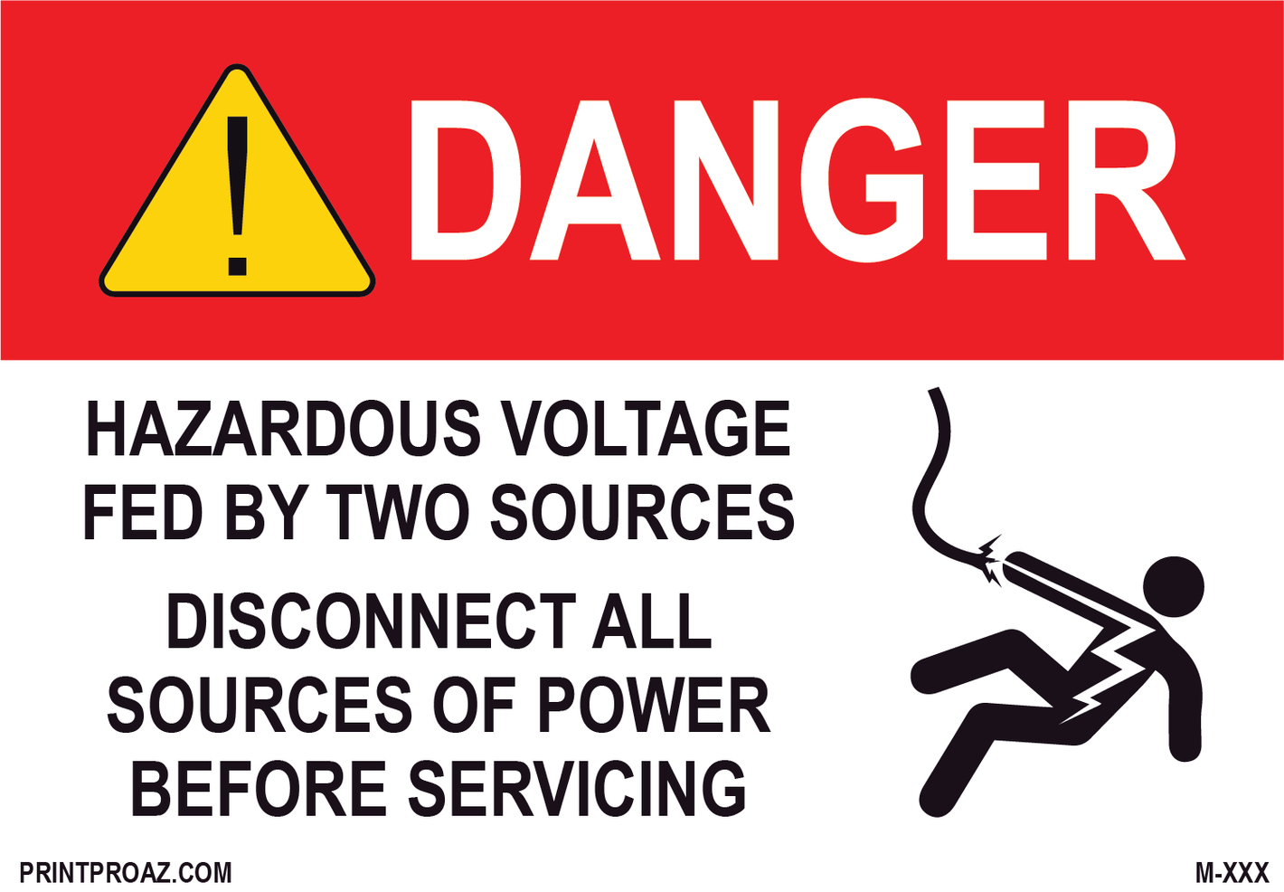 Aluminum Danger Electrical Sign Label M-597-602