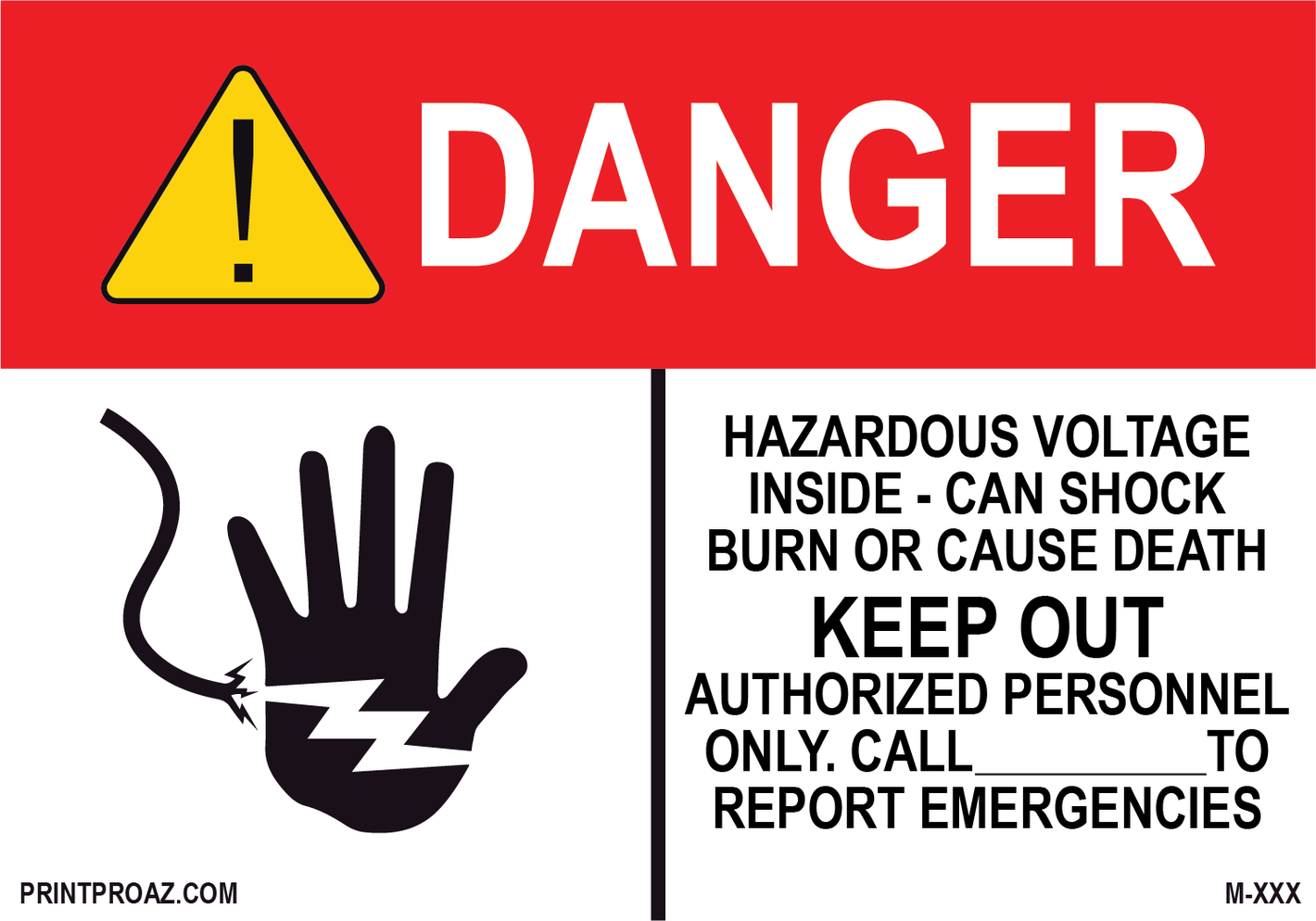 Aluminum Danger Electrical Sign Label M-603-608