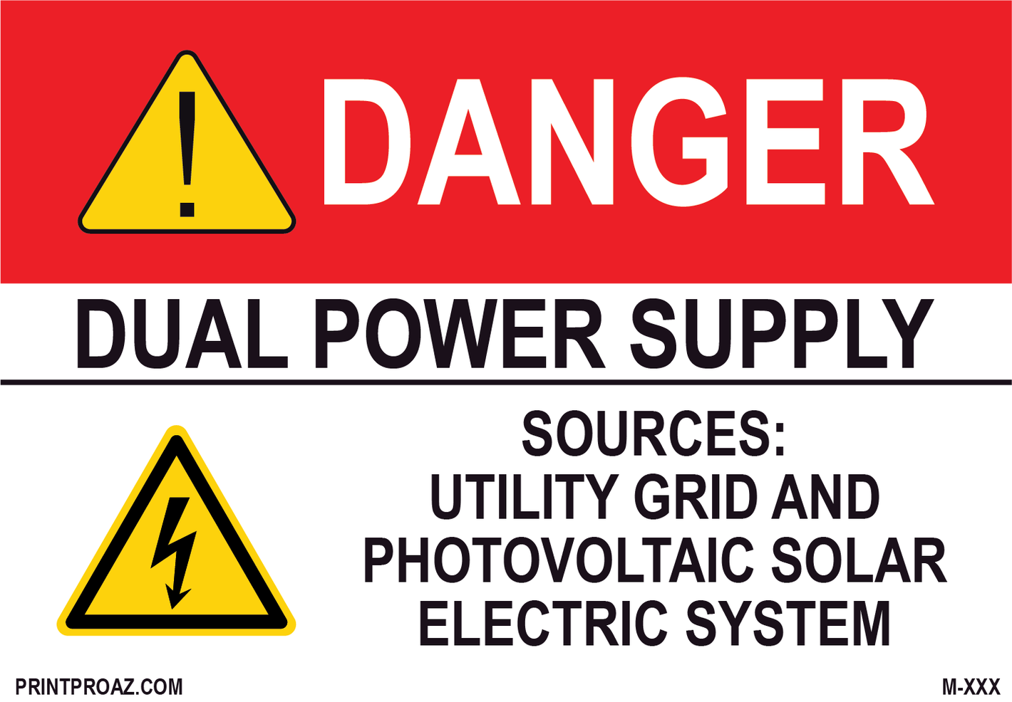 Aluminum Danger Electrical Sign Label M-615-620