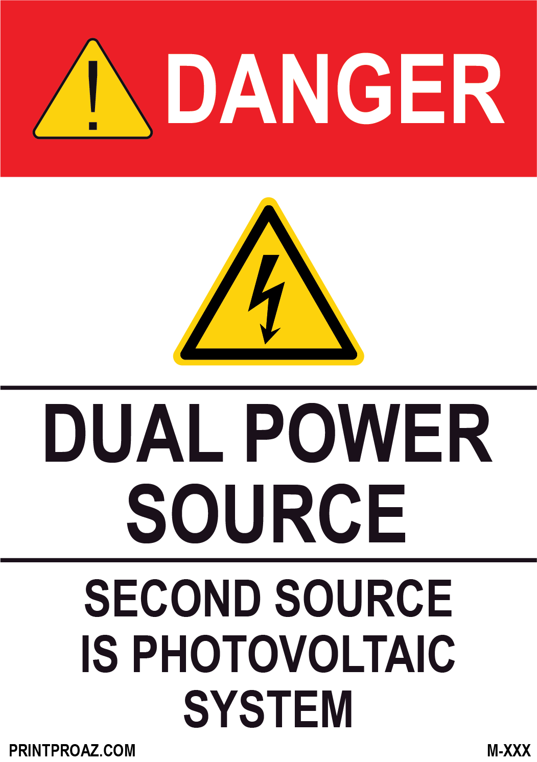 Aluminum Danger Electrical Sign Label M-627-632