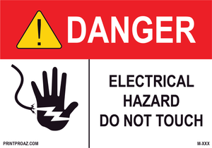 Aluminum Danger Electrical Sign Label M-633-638